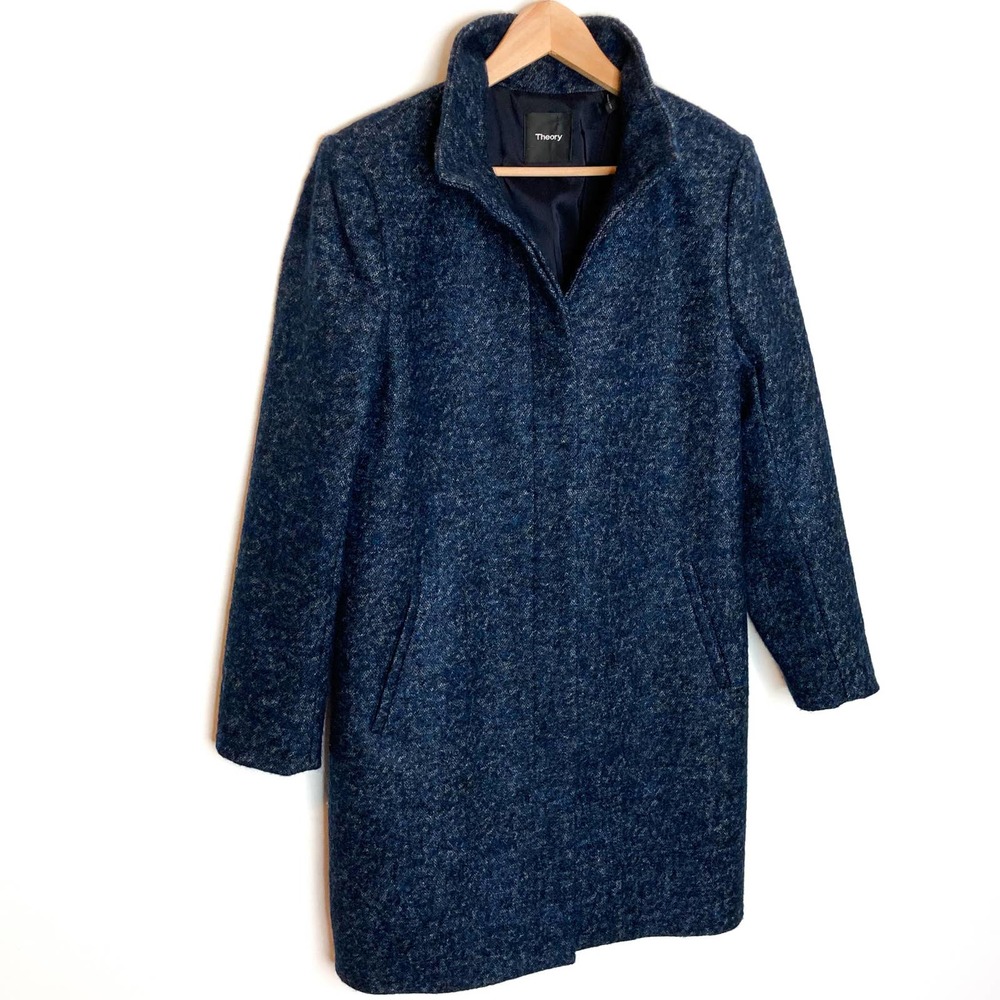 Theory Blue Wool Blend Coat - Picture 4 of 16